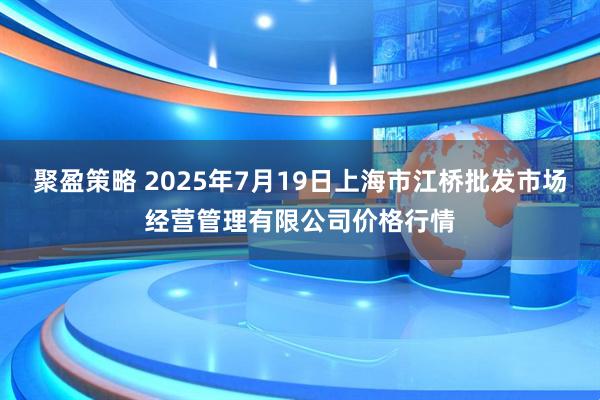 聚盈策略 2025年7月19日上海市江桥批发市场经营管理有限公司价格行情